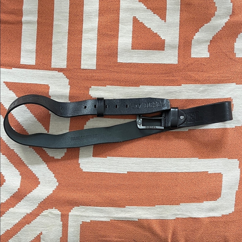 Diesel Black Leather Men's Belt